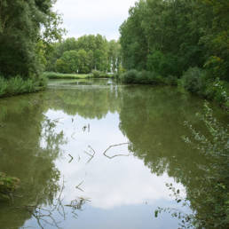 Étang de pêche du lac du bois des forts à Coudekerque Village dans le Nord
