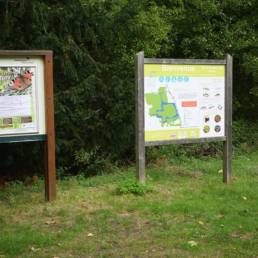 Panneau Étang de pêche du lac du bois des forts à Coudekerque Village dans le Nord