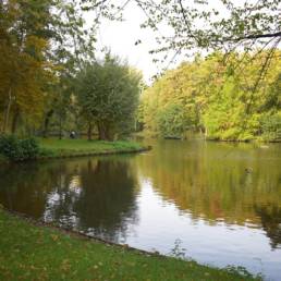 Etang de pêche au Parc Charles Fenain de Douai dans le Nord