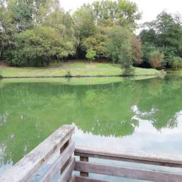 étang de pêche du parc de l'Aunelle à Quievrechain dans le Nord