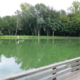 étang de pêche du parc de l'Aunelle à Quievrechain dans le Nord