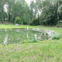 étang de pêche du parc de l'Aunelle à Quievrechain dans le Nord