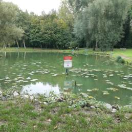 étang de pêche du parc de l'Aunelle à Quievrechain dans le Nord