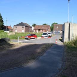 Entrée étang de pêche du parc de l'Aunelle à Quievrechain dans le Nord