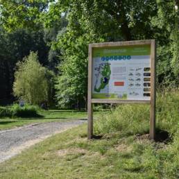 panneau étang de pêche du parc de l'Aunelle à Quievrechain dans le Nord