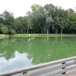 étang de pêche du parc de l'Aunelle à Quievrechain dans le Nord