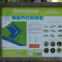 Panneau Etang de pêche Marais saint Charles à Lallaing dans le Nord