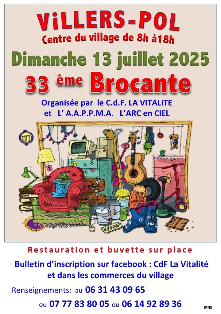 Brocante Villers Pol AAPPMA l'Arc en Ciel